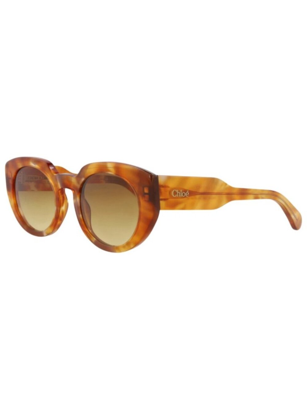 New Chloé Women's Sunglasses Round Oval Recycled Acetate Frame Havana Havana
